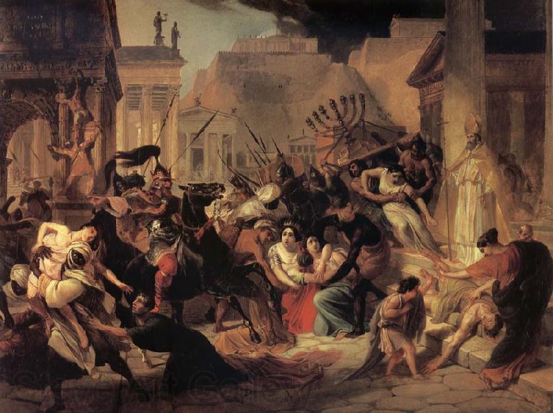 Karl Briullov Genseric-s Invasion of Rome Germany oil painting art